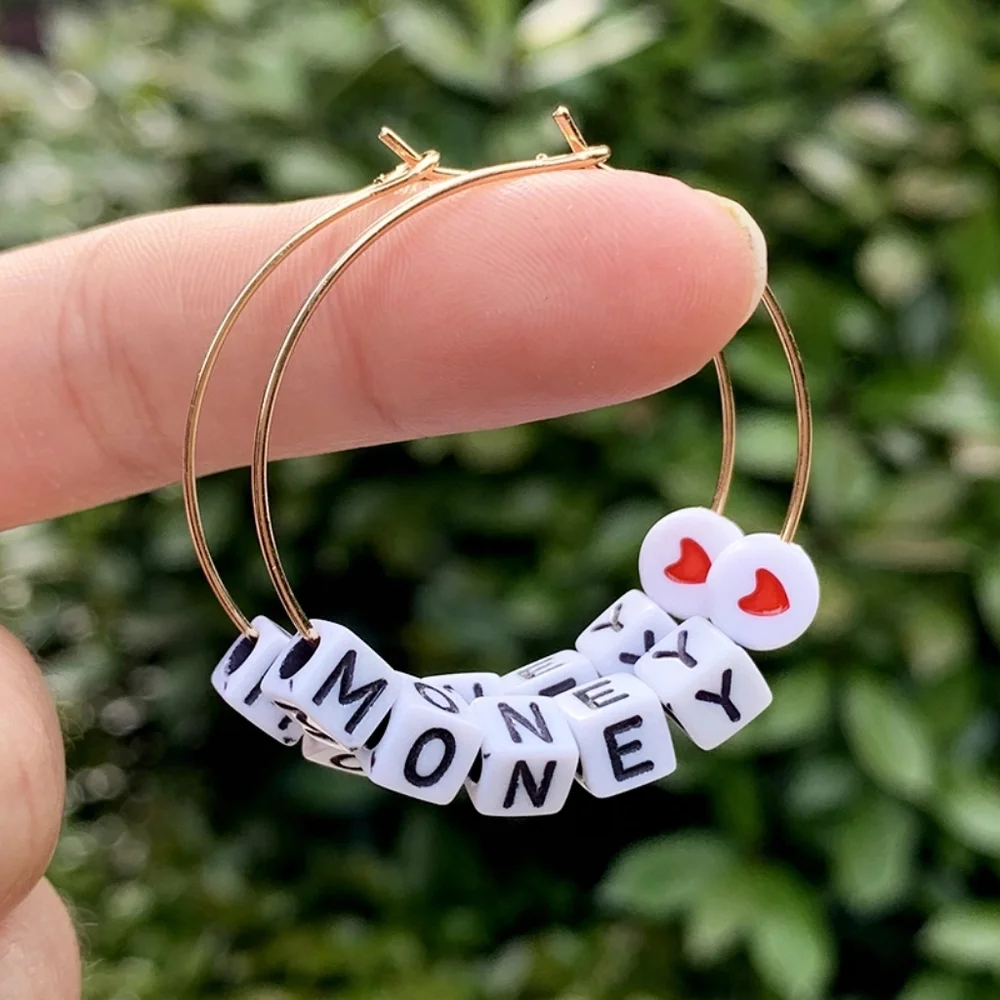 Money Block Hoop Earrings